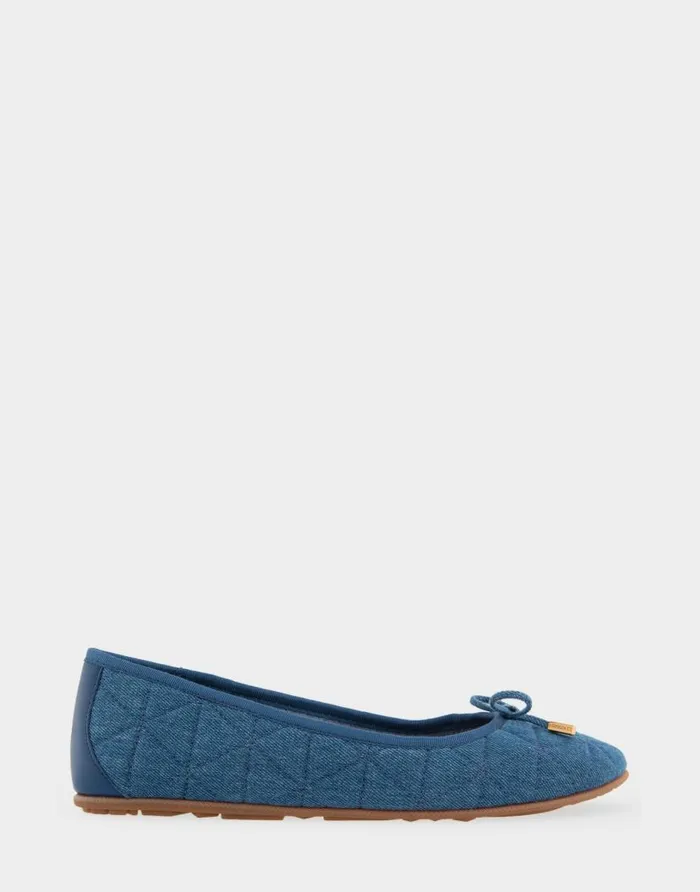 Aerosoles Comfortable Women039s Ballet Flat In Denim Quilted Fabric Quilted Denim Fabric Denim Quilted Fabric Women Clogs and Mules