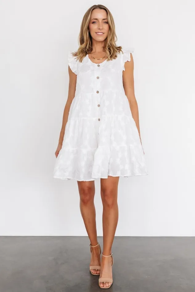 Baltic Born Short Dresses Women Kayla Button Up Short Dress Off White
