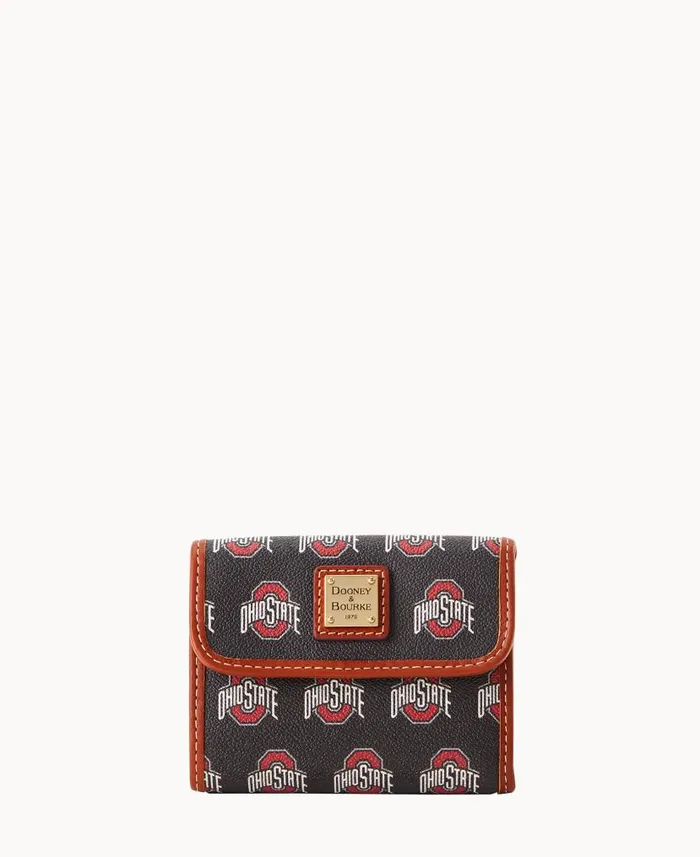 Collegiate Ohio State University Flap Credit Card Wallet Ohio State ManWoman Dooney and Bourke Wallets