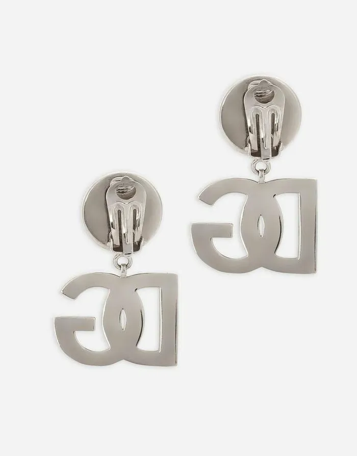 Dolce and Gabbana Bijoux Women KIM DOLCEandGABBANA Clipon Earrings With DG Logo Silver Dolce and Gabbana Bijoux Women KIM DOLCEandGABBANA Clipon Earrings With DG Logo Silver
