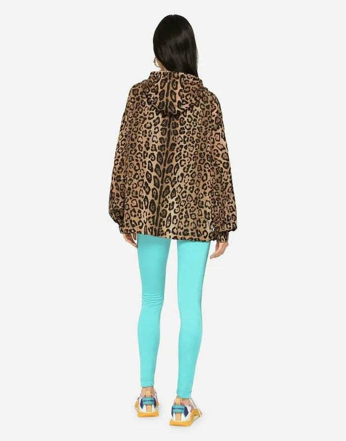 Dolce and Gabbana Coats And Jackets Women Leopardprint Nylon Anorak Multicolor