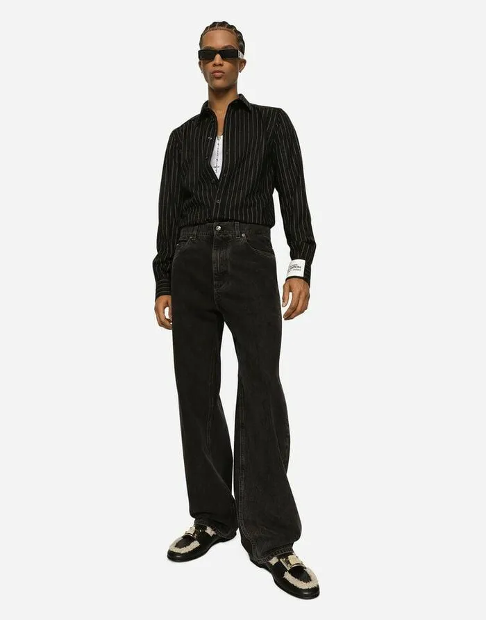 Dolce and Gabbana Denim Men Oversize Washed Denim Jeans Multicolor Dolce and Gabbana Denim Men Oversize Washed Denim Jeans Multicolor