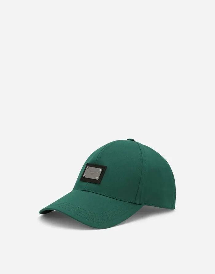 Dolce and Gabbana Hats And Gloves Men Cotton Baseball Cap With Logo Tag Multicolor