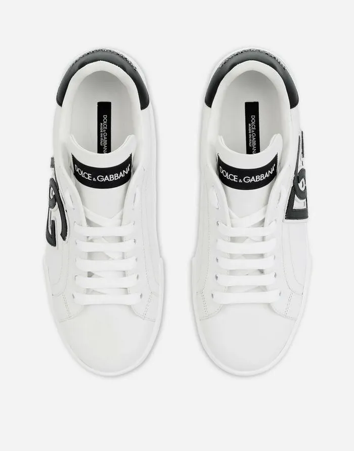 Dolce and Gabbana Sneakers Women Calfskin Portofino Sneakers With DG Logo Multicolor