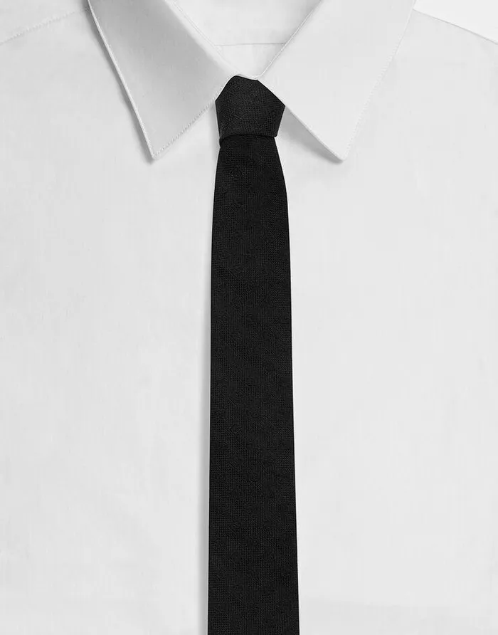 Dolce and Gabbana Ties And Pocket Squares Men 6cm Silk Blade With Tie Print Black