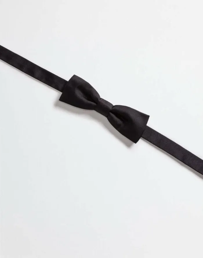 Dolce and Gabbana Ties And Pocket Squares Men Silk Bow Tie Black