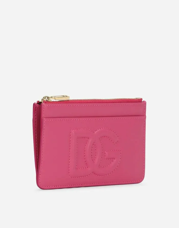 Dolce and Gabbana Wallets And Small Leather Goods Women Medium Calfskin DG Logo Card Holder Lilac