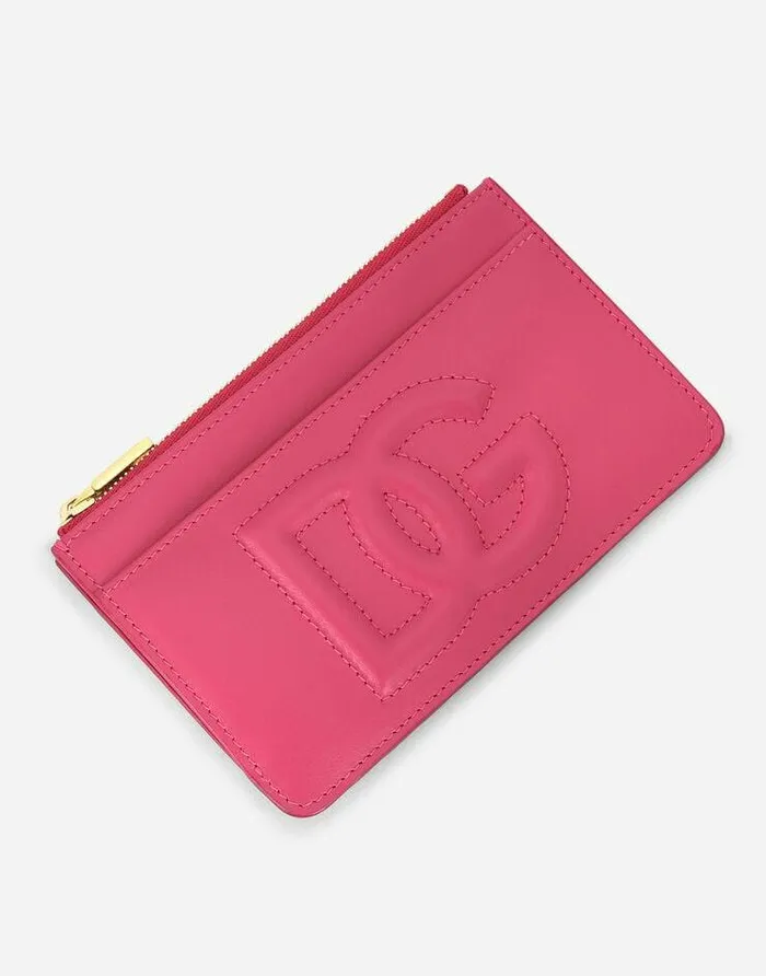 Dolce and Gabbana Wallets And Small Leather Goods Women Medium Calfskin DG Logo Card Holder Lilac