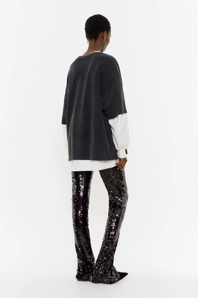 Fitted Burgundy Sequin Trousers Dark Burgundy Women Bimba Y Lola Trousers Fitted Burgundy Sequin Trousers Dark Burgundy Women Bimba Y Lola Trousers