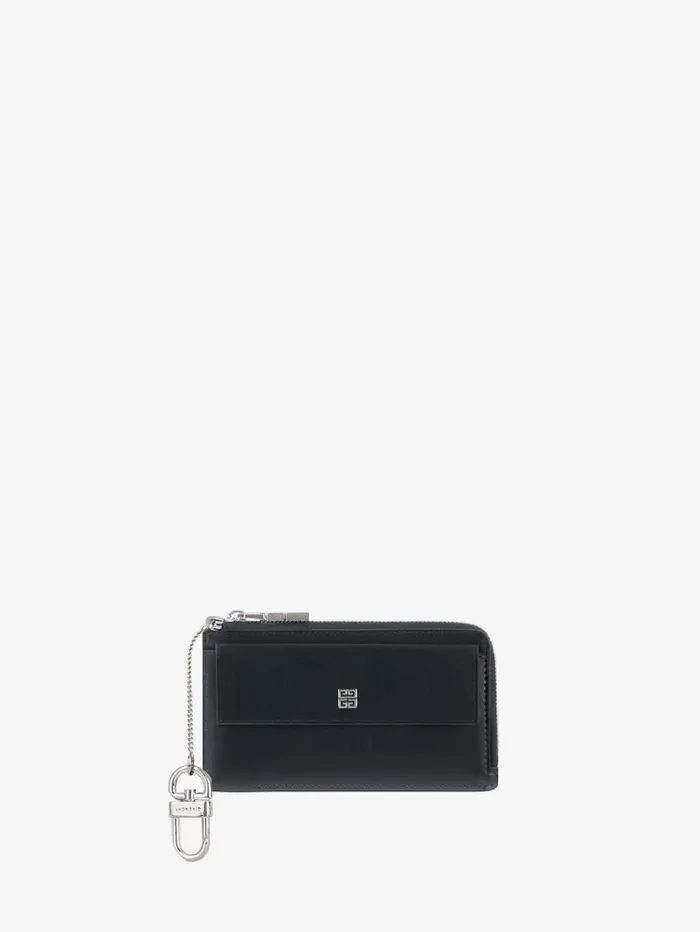 Givenchy 4G Zipped Card Holder In Box Leather Black Women Wallets and Card Holders