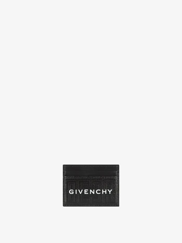 Givenchy GCut Card Holder In 4G Coated Canvas And Leather Black Women Wallets and Card Holders
