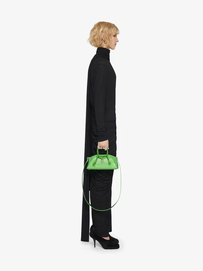 Givenchy Mini Antigona Stretch Bag In Satin With Strass Absynthe Green Women Crossbody Bags Givenchy Mini Antigona Stretch Bag In Satin With Strass Absynthe Green Women Crossbody Bags