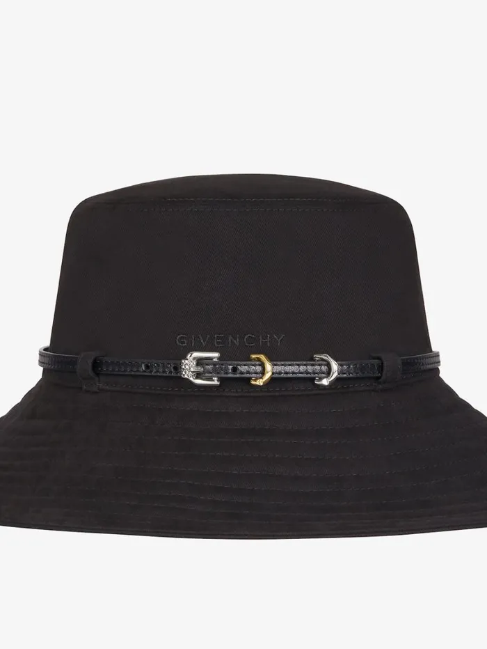 Givenchy Voyou Capeline In Canvas Black Women Beanies and Caps