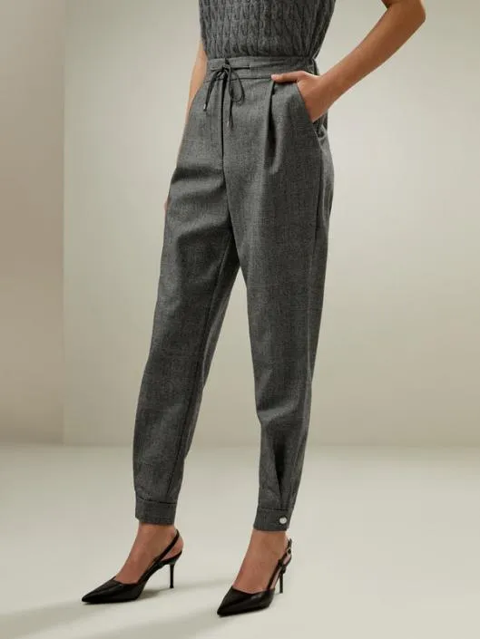 Glen Check Wool Joggers 8211 Versatile Style With Adjustable Comfort Women Lilysilk Bottoms