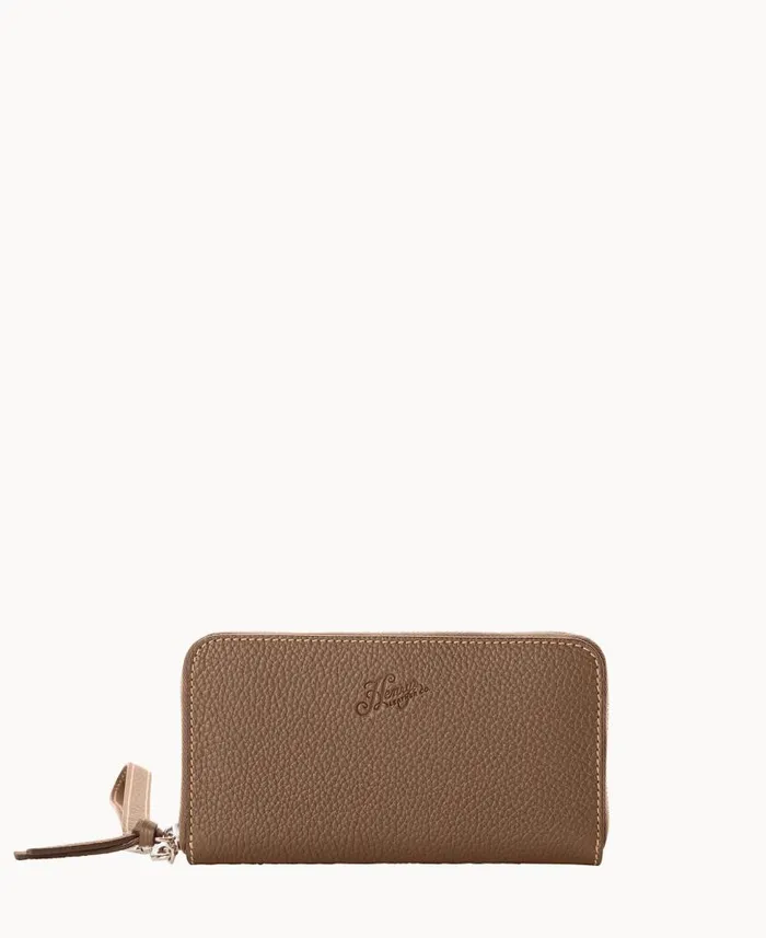 Henrys Medium Zip Around Wristlet Dark Taupe ManWoman Dooney and Bourke Wallets