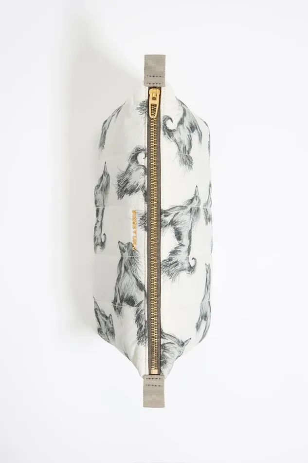 Large Gray Pencil Greyhound Print Nylon Trapezium Makeup Case Galgo Lapiz Grey Women Bimba Y Lola Vanity Pouches