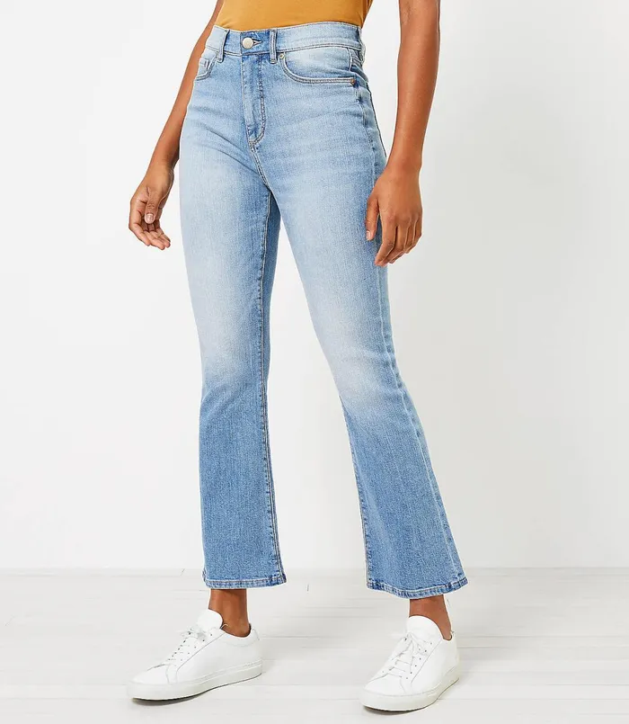 LOFT High Rise Kick Crop Jeans In Classic Indigo Wash Classic Indigo Wash Women Jeans LOFT High Rise Kick Crop Jeans In Classic Indigo Wash Classic Indigo Wash Women Jeans