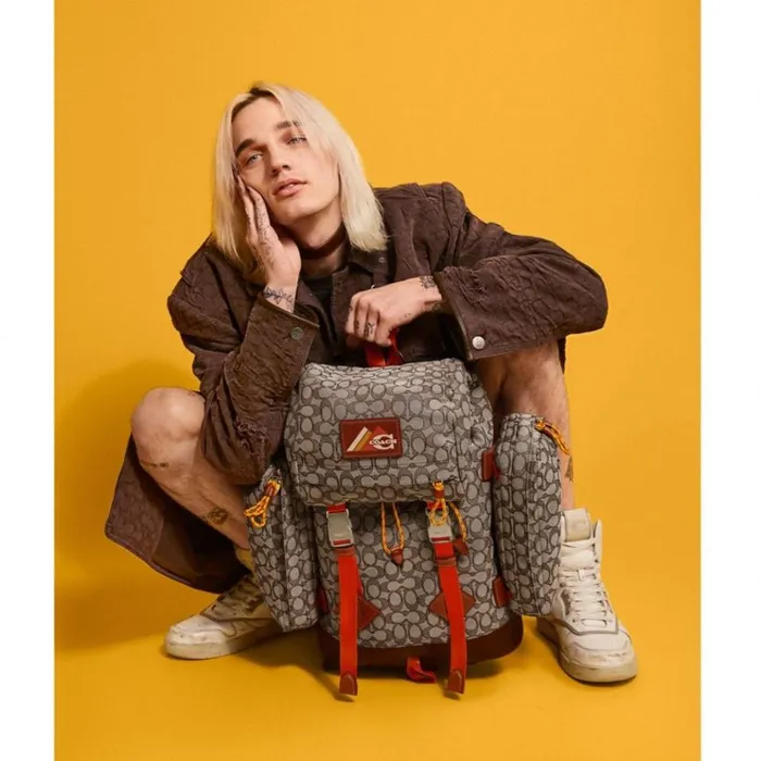 Men Backpacks Coach Utility Backpack In Signature Jacquard Oak