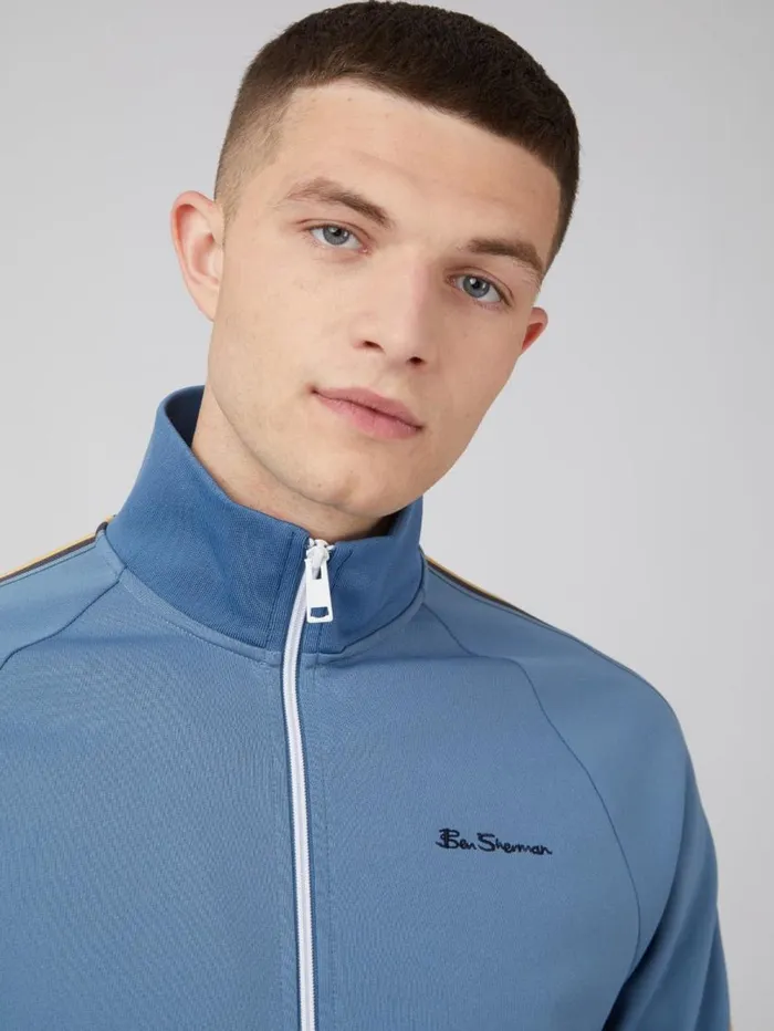 Men Ben Sherman Sweatshirts and Hoodies Signature ZipThrough Track Jacket 8211 Blue