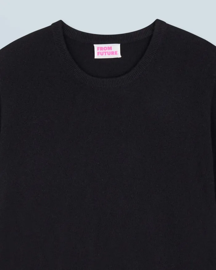 Men Cashmere Sweaters From Future Basic Crewneck Sweater Black