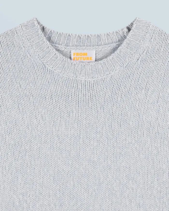 Men Cashmere Sweaters From Future Crewneck Sweater Gray Stone