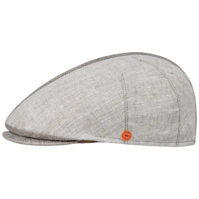 Men Flat Caps Mayser Jasper Twotone Linen Flat Cap Blue Men Flat Caps Mayser Jasper Twotone Linen Flat Cap Blue