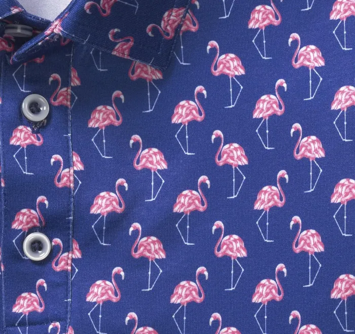 Men Xc4 Performance Polo Navy Flamingo JohnstonandMurphy Polos and Tees