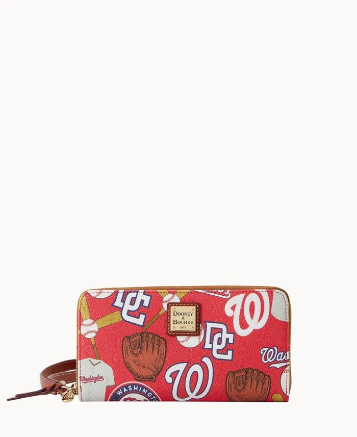 MLB Nationals Large Zip Around Wristlet Nationals ManWoman Dooney and Bourke Wallets