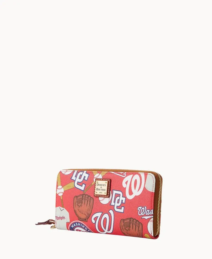 MLB Nationals Large Zip Around Wristlet Nationals ManWoman Dooney and Bourke Wallets