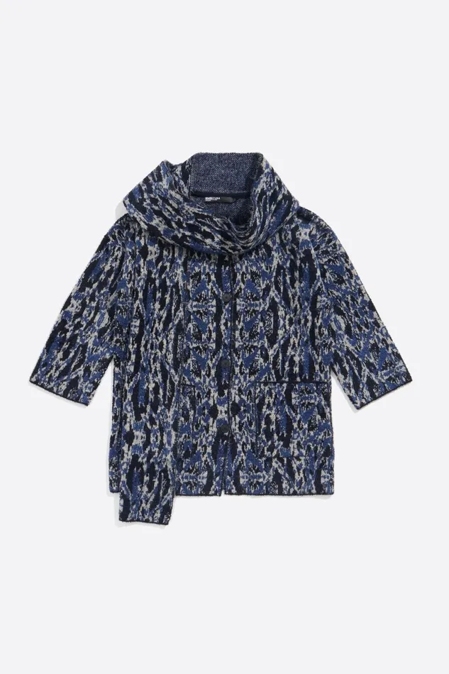 Navy Blue Plumancha Jacquard Jacket Plumancha Navy Women Bimba Y Lola Total Look