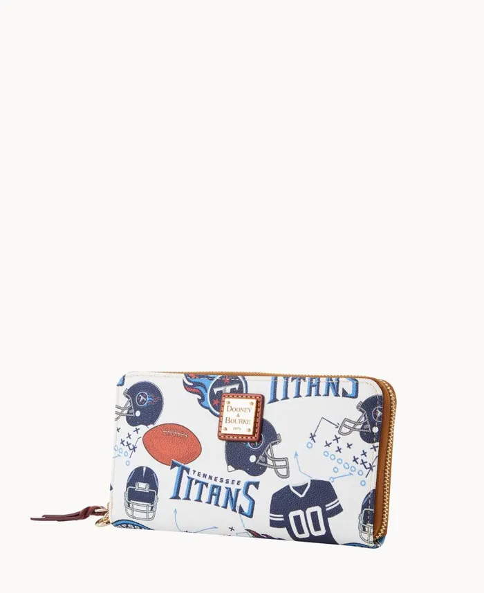 NFL Titans Large Zip Around Wristlet Titans ManWoman Dooney and Bourke Wallets