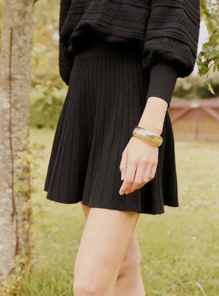 Petite Mendigote Skirts and Shorts Fw24 Jupe Courte Plissee Java Black 8211 Women