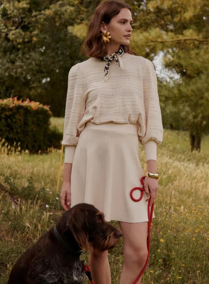 Petite Mendigote Skirts and Shorts Fw24 Jupe Courte Plissee Java Ecru 8211 Women