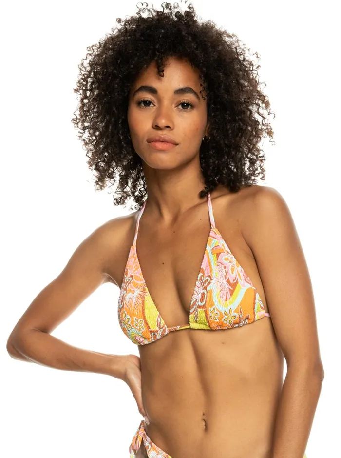 Roxy Bikinis Floraldelic Tiki Tri Bikini Top Mock Orange Roxy Delic 8211 Women