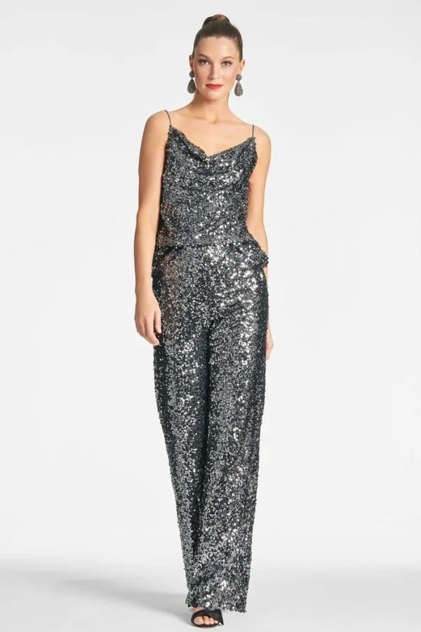 Sachin and Babi Jesse Top 8211 Gunmetal Gunmetal Women Matching Sets