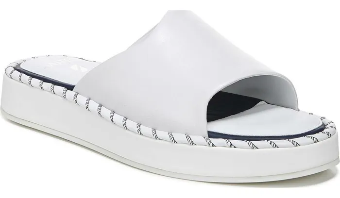 Sandals Women Franco Sarto Sarto Zoe Slide Sandal White Leather