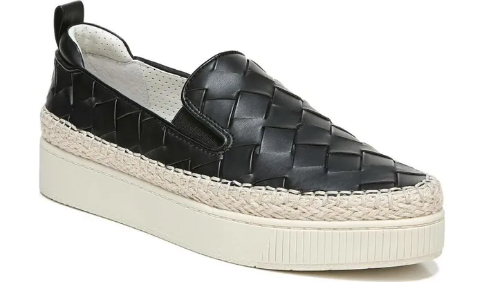 Sneakers Women Franco Sarto Franco Homer 3 Platform Slip On Sneaker Black Faux Leather
