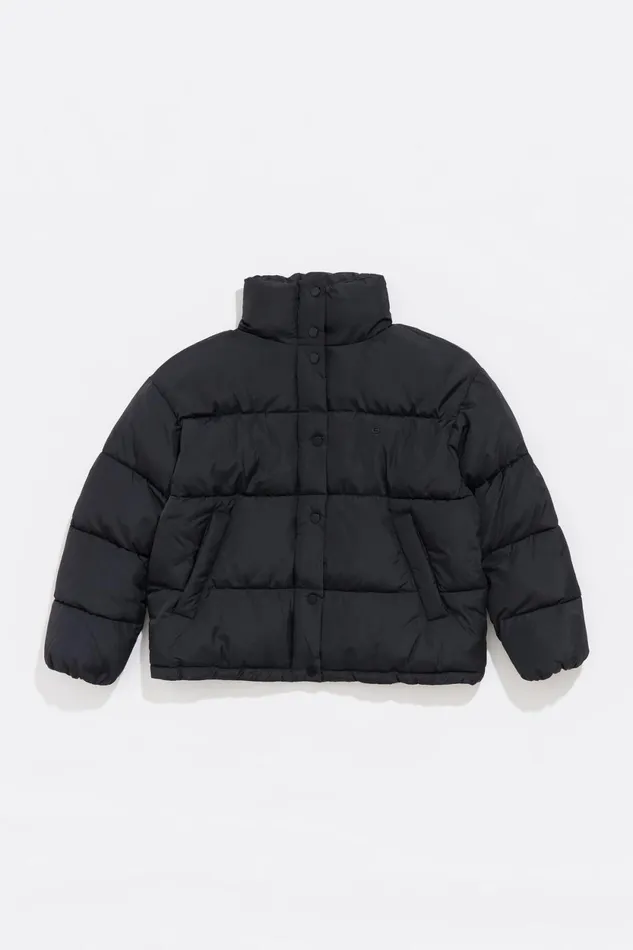 Straight Cut Black Puffer Black Women Bimba Y Lola Puffer Jackets Straight Cut Black Puffer Black Women Bimba Y Lola Puffer Jackets