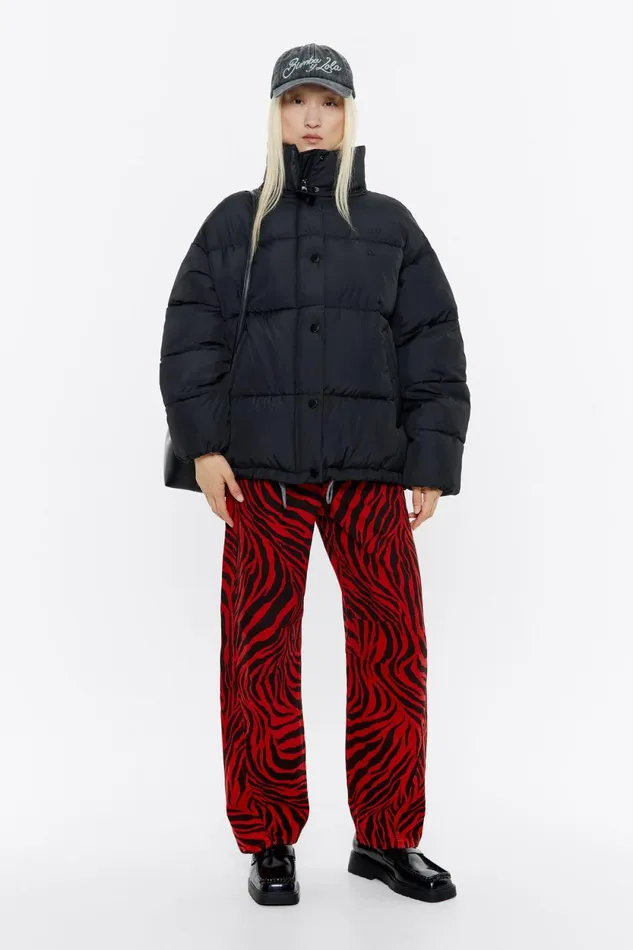 Straight Cut Black Puffer Black Women Bimba Y Lola Puffer Jackets Straight Cut Black Puffer Black Women Bimba Y Lola Puffer Jackets