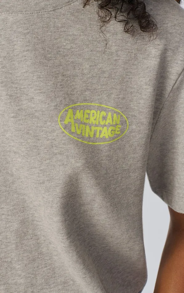 TShirt Ykobow Heather Grey Print Yellow Women American Vintage Short Sleeve TShirts TShirt Ykobow Heather Grey Print Yellow Women American Vintage Short Sleeve TShirts