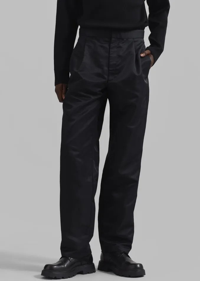 The Frankie Shop Bottoms Louis Gabriel Nouchi StraightLeg Smoking Polyamide Trousers 8211 Black 8211 Men