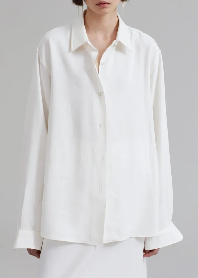 The Frankie Shop Tops Lotta Fluid Shirt 8211 Off White 8211 Women