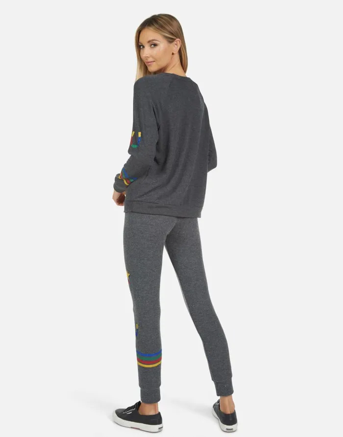 Women039s Kizzy Lucky Elements Heather Black Lauren Moshi Long Sweatpants