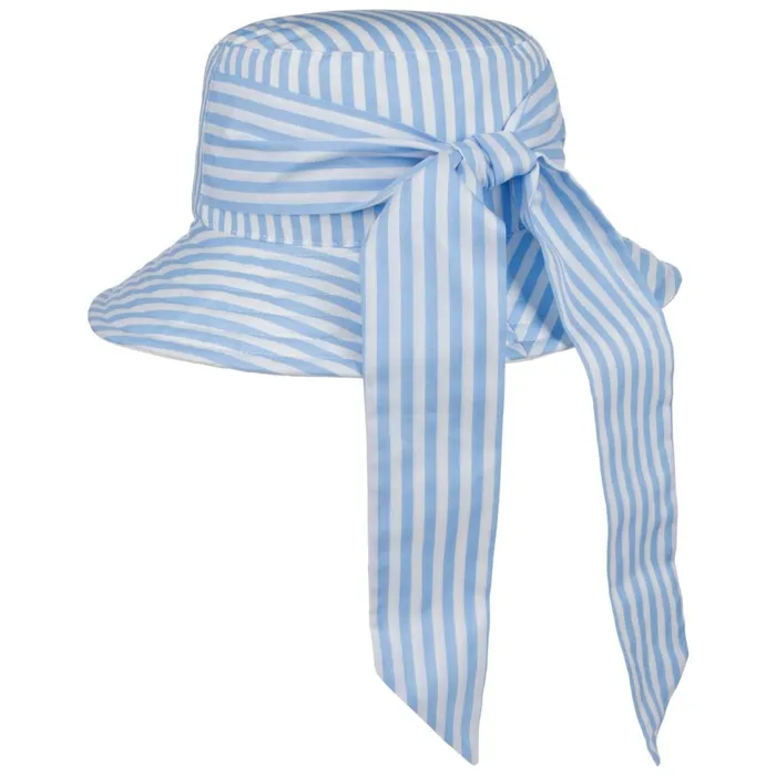 Women Floppy Hats Mayser Malu Stripes Reversible Hat Light Blue