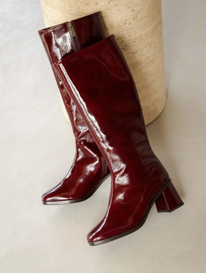 Women Knee High Boots Bobbies Lala Nebbiolo