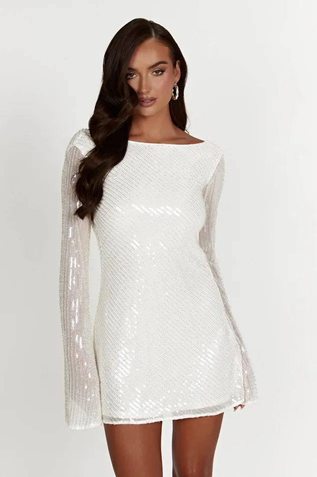 Women Meshki Dresses Nala Sequin Mini Dress 8211 White