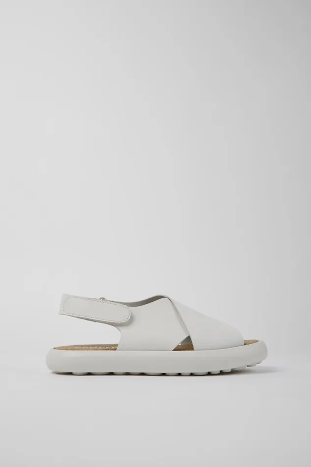 Women Pelotas Flota White Leather Sandals Camper Flat Shoes Women Pelotas Flota White Leather Sandals Camper Flat Shoes