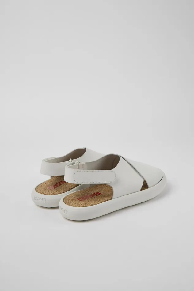 Women Pelotas Flota White Leather Sandals Camper Flat Shoes Women Pelotas Flota White Leather Sandals Camper Flat Shoes