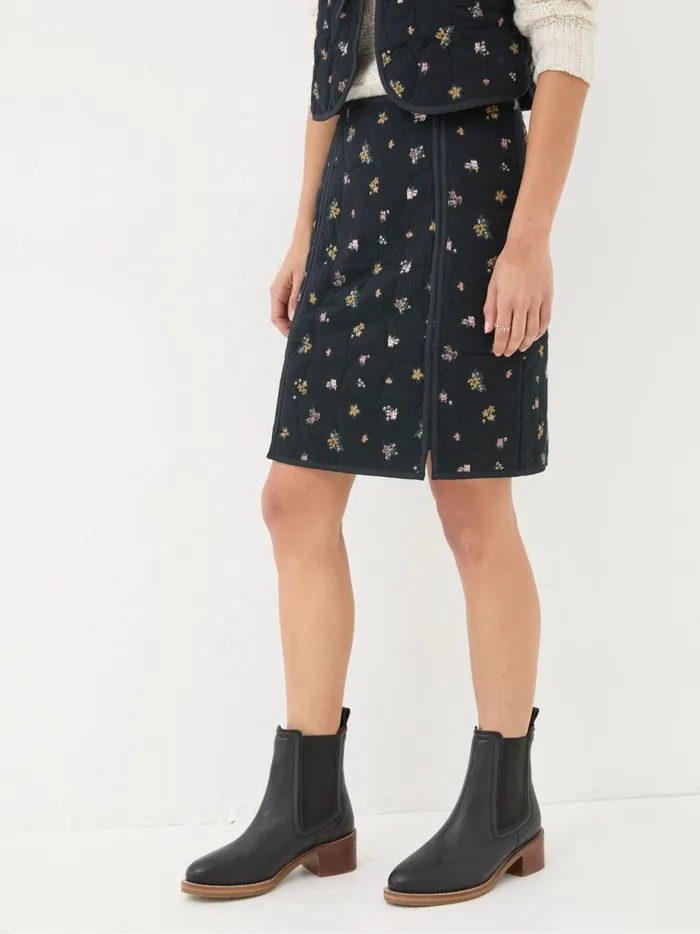Women Skirts Fat Face Shelby Black Ditsy Paisley Skirt
