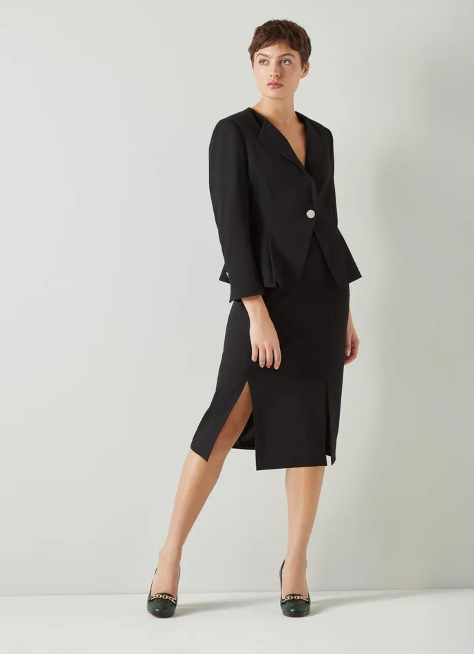 Women Skirts LKBennett Sky Black Crepe Pencil Skirt With LENZING ECOVERO Viscose Black